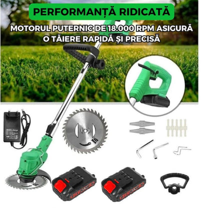 Motocoasa Electrica cu 2 acumulatori de 48V, 4000mAh, Putere 1000W, 18000 RPM